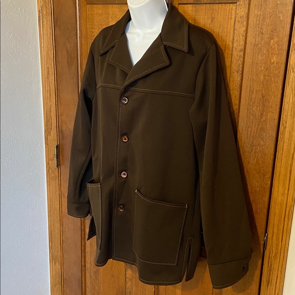 Vintage 70’s Time Out by Farah polyester leisure blazer jacket Western-style USA - Picture 5 of 10